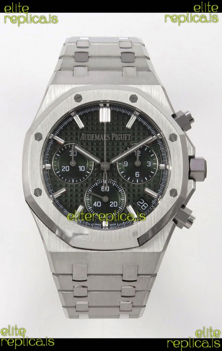 Royal Oak Chrono 26240 Green Dial FREE SPRUNG MVMNT Steel Caing Super Clone Watch 