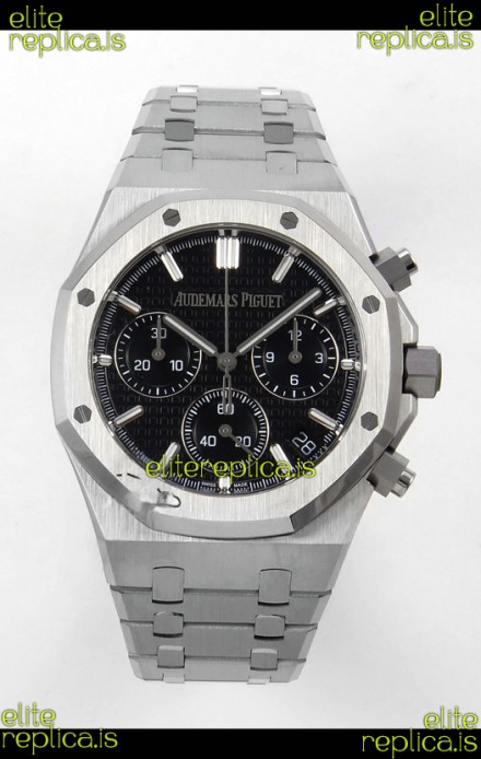 Royal Oak Chrono 26240 Black Dial FREE SPRUNG MVMNT Steel Caing Super Clone Watch 