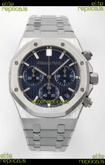 Royal Oak Chrono 26240 Blue Dial FREE SPRUNG MVMNT Steel Caing Super Clone Watch 