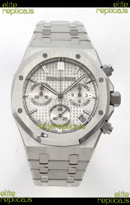 Royal Oak Chrono 26240 White Dial FREE SPRUNG MVMNT Steel Caing Super Clone Watch 
