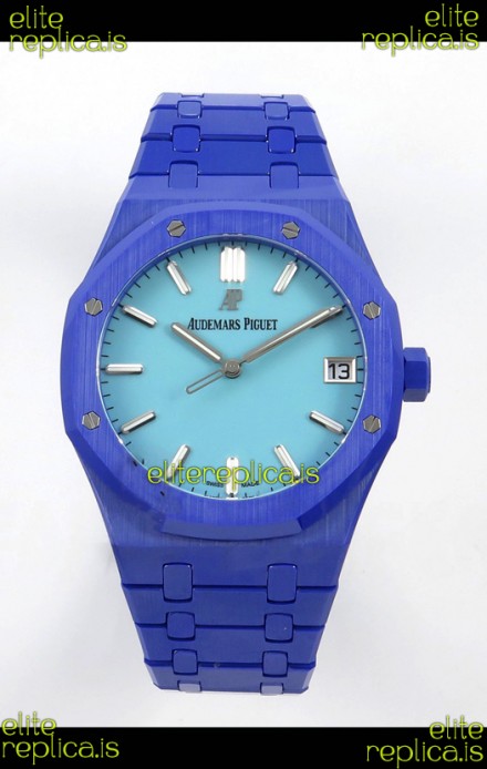 Royal Oak 15500 Tiffany Blue Dial & Blue Ceramic Super Clone Watch 