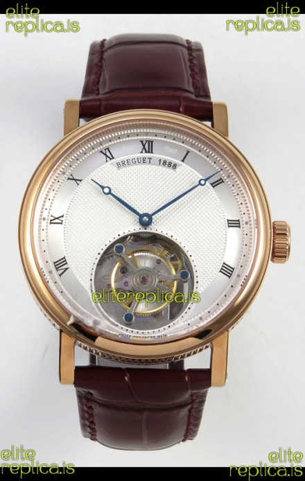 Breguet Classique Tourbillon Rose Gold Roman Dial Super Clone Watch 