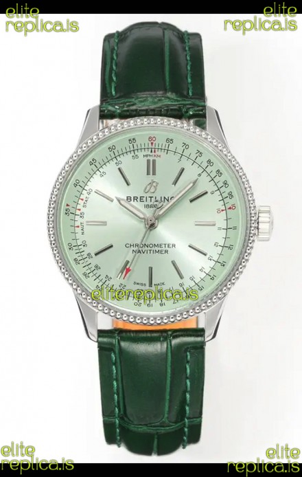 Navitimer Automatic 36 Green Dial Steel Casing Super Clone Watch 
