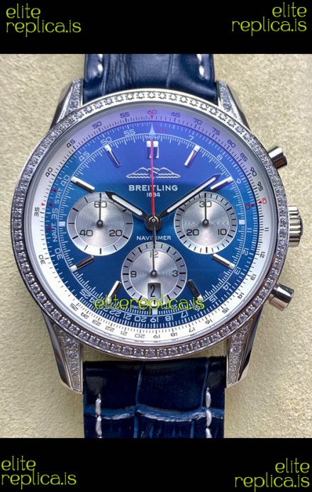 Breitling Navitimer B01 43MM Stainless Steel Blue Dial Super Clone Watch 