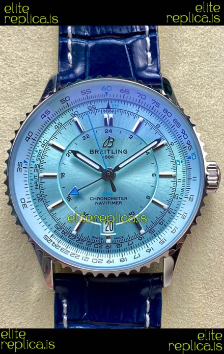 Breitling Navitimer 01 GMT Ice Blue Dial Swiss Replica Watch 