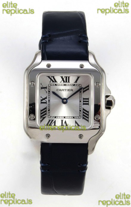 Cartier Santos Swiss Quartz 27MM Steel Leather Strap Super Clone Watch
