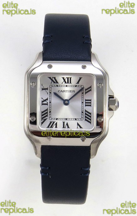 Cartier Santos Swiss Quartz 27MM Steel Leather Strap Super Clone Watch