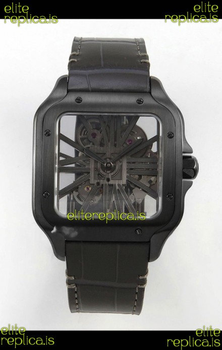 Santos De Cartier Super Clone Watch in Skeleton Dial PVD MLF Coating