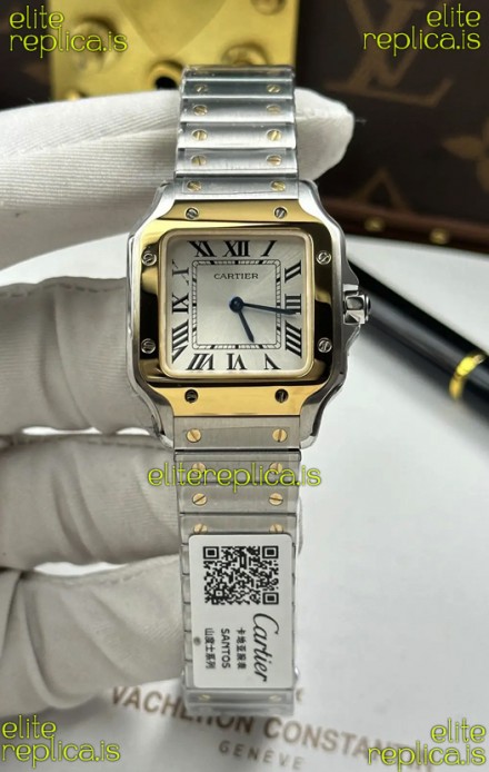 Cartier Santos Swiss Quartz 27MM Two Tone Super Clone Watch