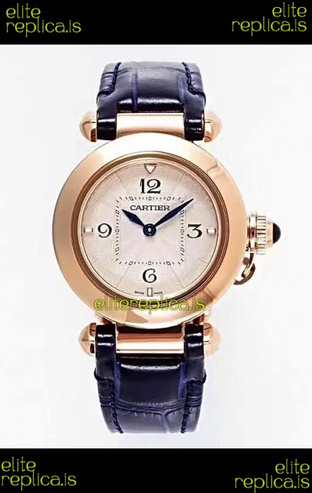 Pasha De Cartier Rose Gold Casing Watch 30MM Super Clone Watch 