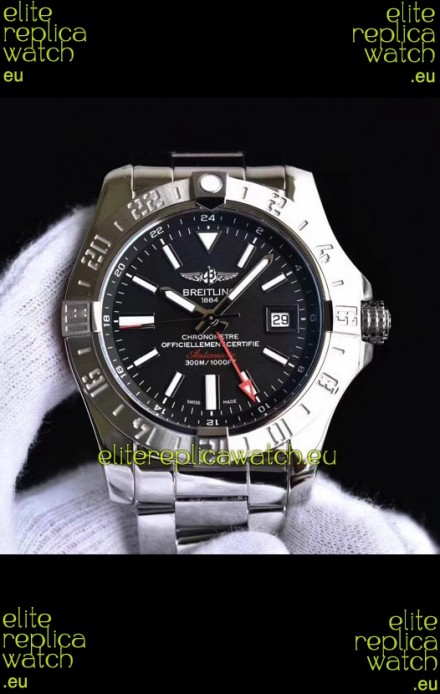 Breitling Avenger II Steel GMT Swiss Replica Watch 1:1 Ultimate Swiss Replica Watch