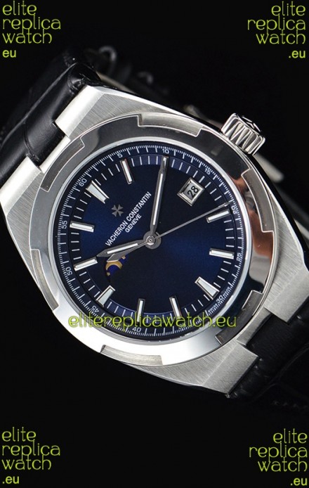 Vacheron Constantin Overseas MoonPhase Stainless Steel Swiss Watch in Blue Dial
