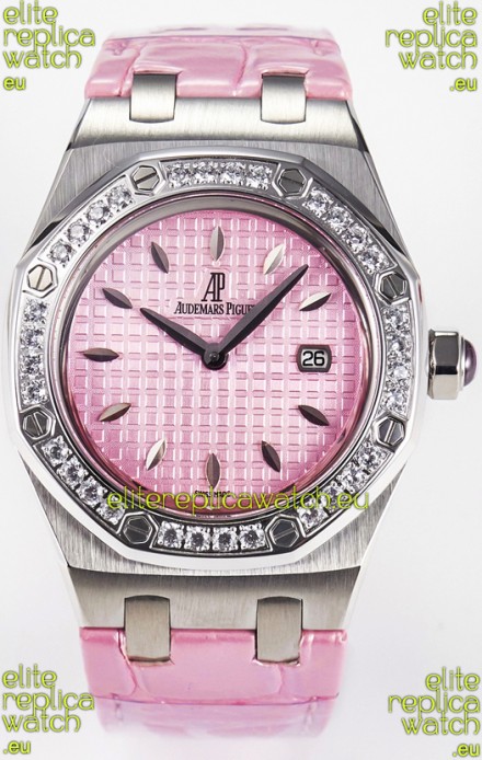 Audemars Piguet Royal Oak 33MM 904L Steel Quartz Pink Dial Swiss Replica Watch 