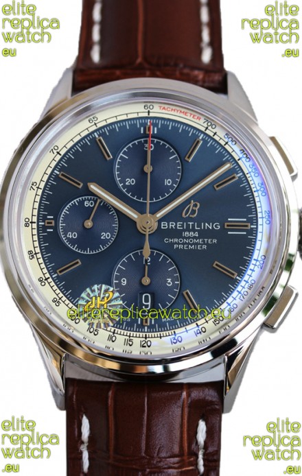 Breitling Premier B01 Chronograph 42 Edition Steel Casing Blue Dial - 1:1 Mirror Replica Watch
