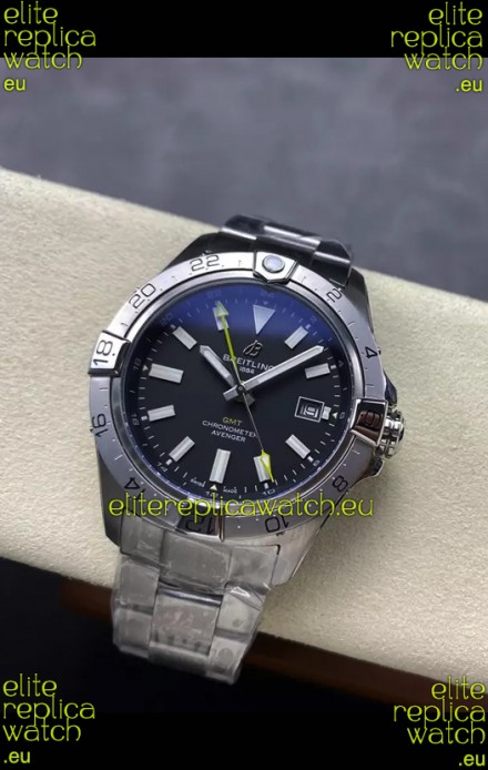 Breitling Avenger GMT Automatic 44 Swiss 1:1 Super Clone Replica Watch - Black Dial 