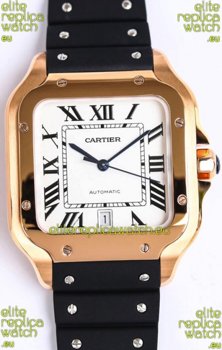 Santos De Cartier Rose Gold Casing 1:1 Mirror Swiss Replica Watch 40MM