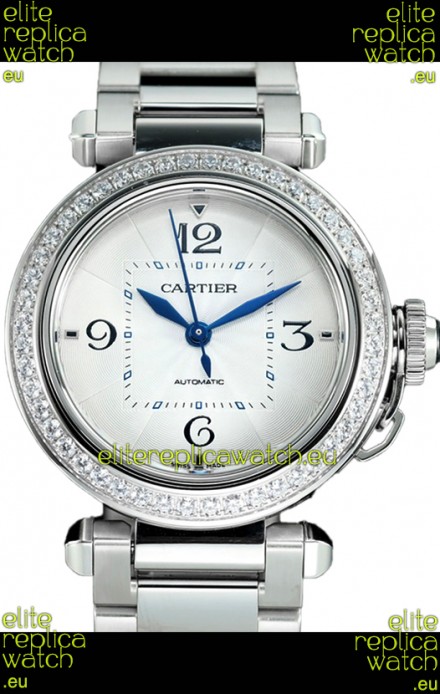 Pasha De Cartier 1:1 Mirror Quality Automatic Swiss Replica Watch 35MM Stainless Steel 