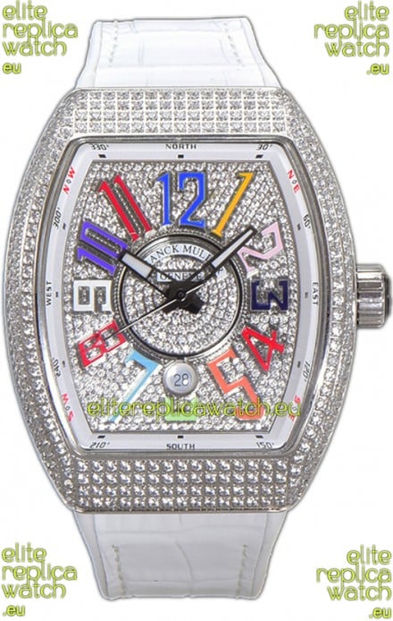 Franck Muller Vanguard V45 Diamonds Dial/Casing - Color Dreams Markers Swiss Watch 
