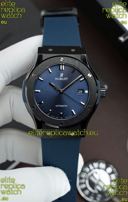 Hublot Classic Fusion Ceramic Casing Blue Dial Super Clone Swiss Replica 42MM