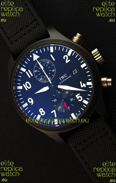IWC Pilot's Top Gun Chronograph IW389001 1:1 Ceramic Case Ultimate Mirror Replica Watch 