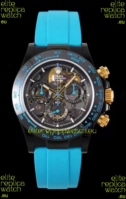Rolex Daytona Blaken Blue 1:1 Swiss Mirror Replica Skeleton Dial Cal.4130 Movement