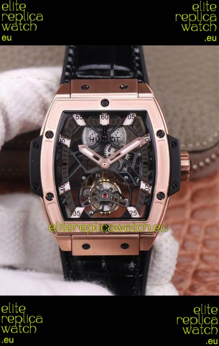 Hublot Masterpiece MP Edition Genuine Tourbillon Swiss Replica Watch In Rose Gold Casing