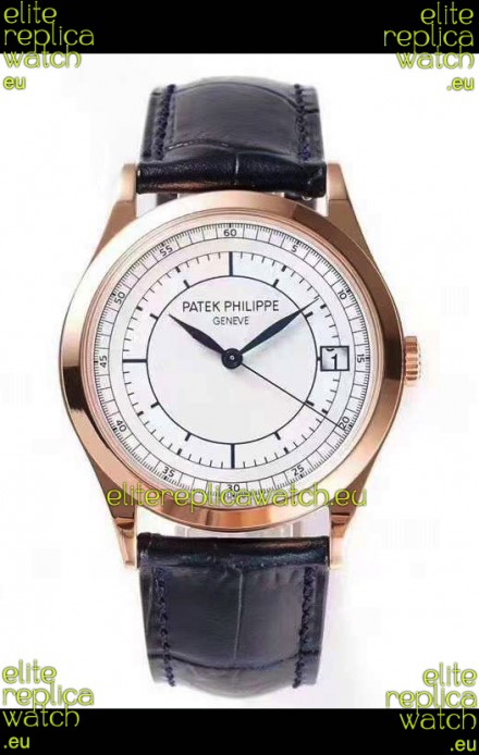 Patek Philippe Calatrava 5296 Sector Dial 1:1 Mirror Swiss Replica Watch Rose Gold Casing