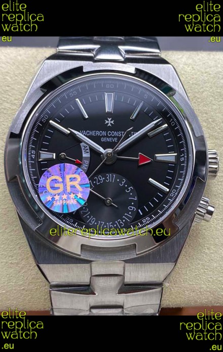 Vacheron Constantin Overseas Dual Time Stainless Steel 1:1 Mirror Swiss Replica Black Dial