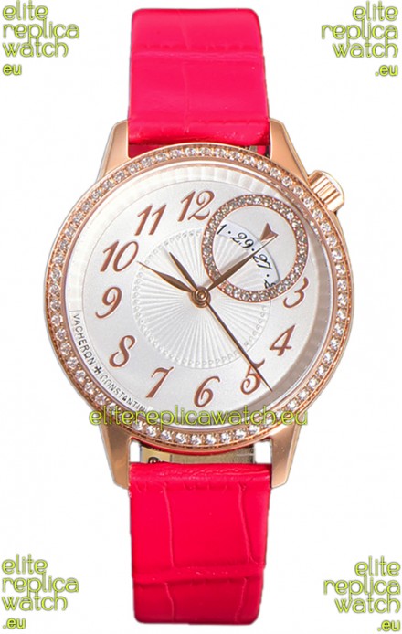 Vacheron Constantin Egerie Muse Rose Gold Casing in White Dial Swiss Replica