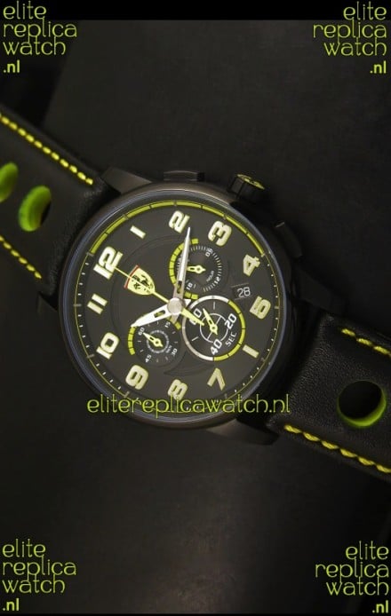 Scuderia Ferrari Heritage Chronograph Watch in Black Steel