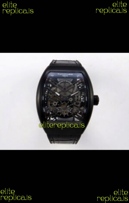 Franck Muller V45 Tourbillon Skeleton DLC Super Clone Watch 