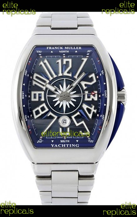 Franck Muller Vanguard Yachting V45 Stainless Steel Blue Dial Swiss Replica Watch