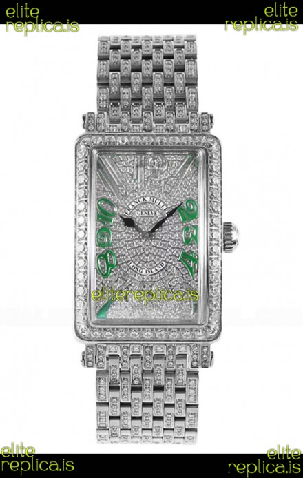 Franck Muller Long Island Stainless Steel Diamonds Swiss Replica Watch 