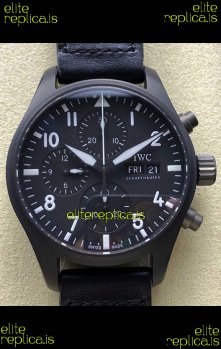 IWC PILOT'S Chronograph Ceramic Black Dial Super Clone Watch 