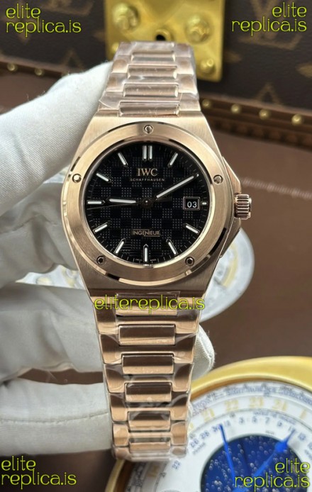 IWC Ingenieur Rose Gold Black Dial Super Clone Watch 