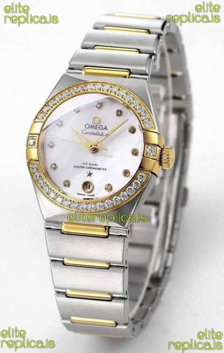 Omega Constellation 29MM Two Tone Yellow Gold White Dial Automatic Super Clone Watch 