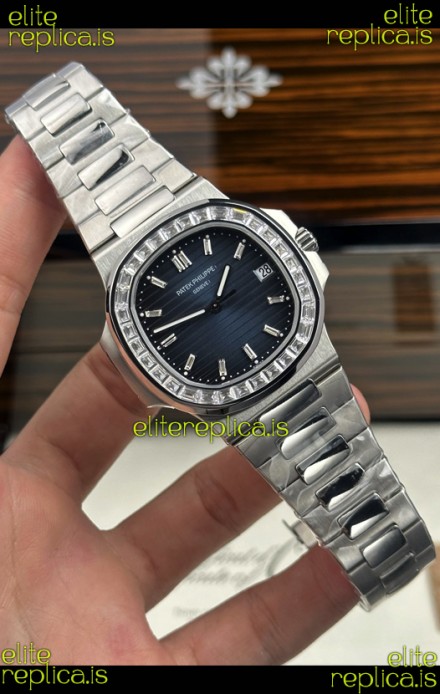 Patek Philippe Nautilus 5723 Blue Dial White Sapphires Super Clone Watch 