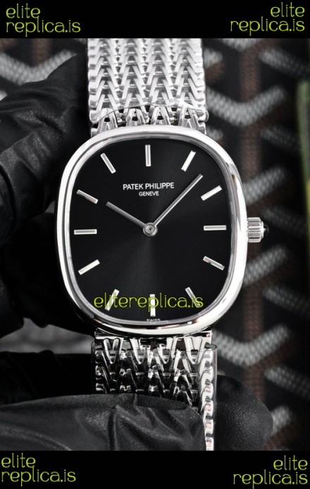 Patek Philippe Golden Ellipse 5738 Black Dial Super Clone Watch 