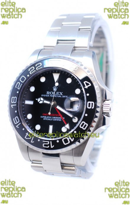 Rolex GMT Masters II 2011 Edition Swiss Replica Watch in Black Cerarmic Bezel