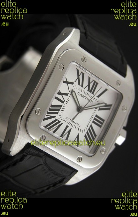 Cartier Santos Swiss Replica Watch in White Dial