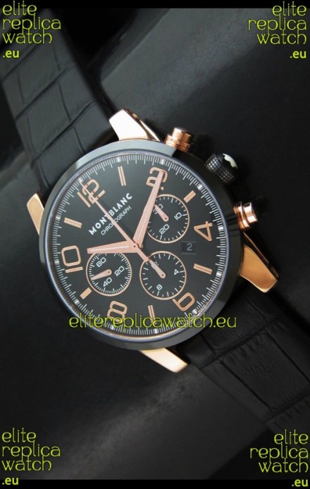 Mont Blanc Timewalker Swiss Watch in Rose Gold Case - Ultimate Mirror Replica