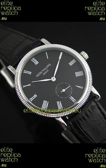 Patek Philippe Calatrava Japanese Mens Watch in Black Dial