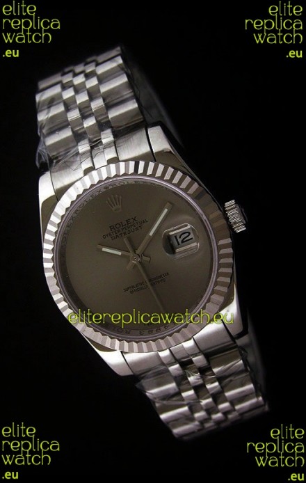 Rolex Datejust Mens Japanese Replica Watch in Grey Dial