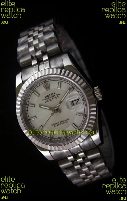 Rolex Datejust Mens Japanese Replica Watch in White Dial