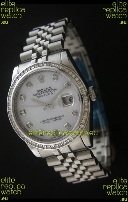 Rolex Datejust Swiss Replica Automatic Watch in White Dial