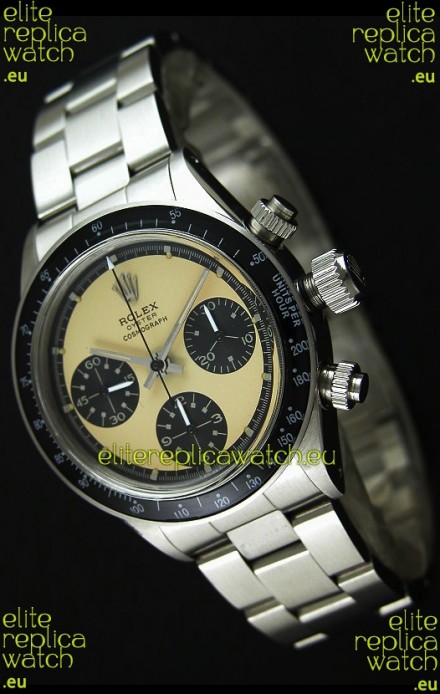 Rolex Cosmograph Daytona Swiss Replica Chronograph Watch in Cream Color Dial - 1:1 Mirror Replica