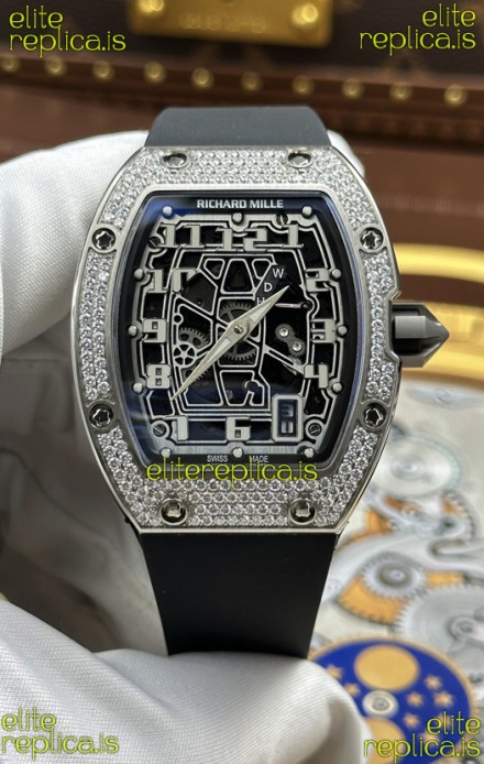 Richard Mille RM67-01 Extra-Flat Steel Diamonds Studded Super Clone Watch 