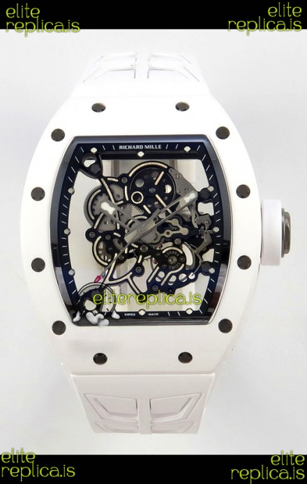 Richard Mille RM055 FREE SPRUNG MVMNT White Ceramic Super Clone Watch 