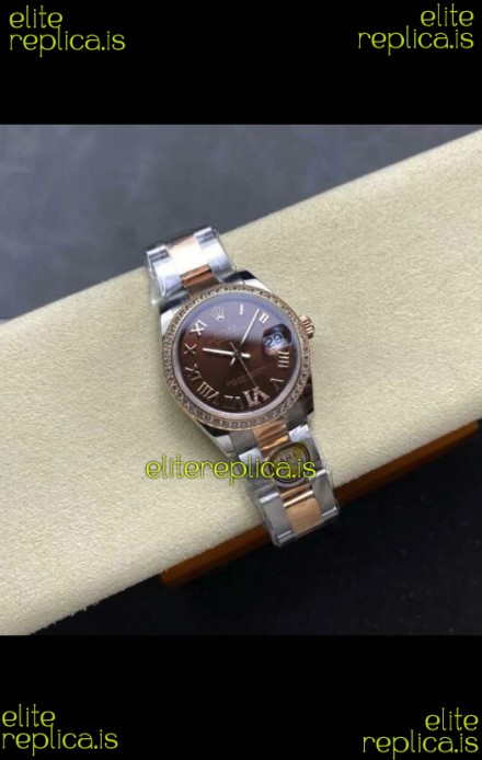 Rolex Super Clone Datejust 31MM Brown Dial Rose Gold Oyster Super Clone Watch 