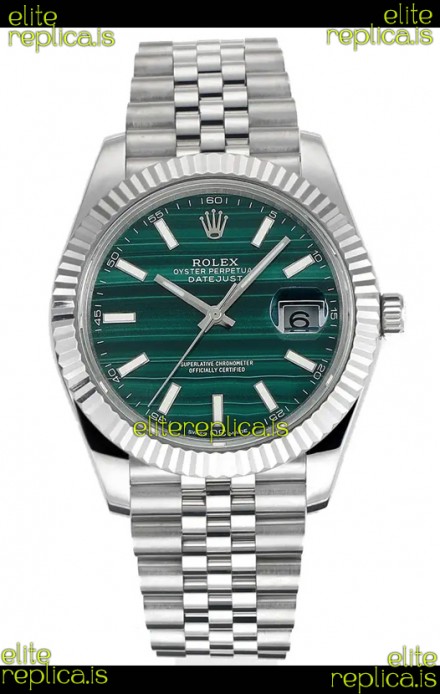 Rolex Datejust Cal.3235 Movement Green Striped Dial 41MM Super Clone Watch 